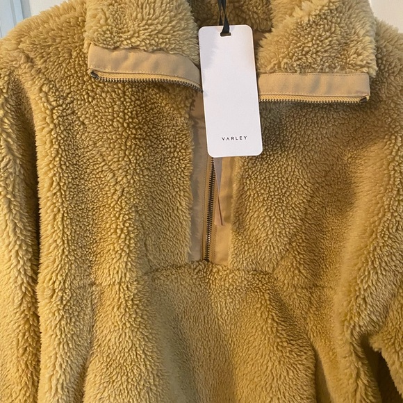 Like New! Varley Appleton Sherpa Quarter Zip Up Jacket Mustard Gold XS - Picture 5 of 8